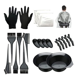 Kit de Tinte para el Cabello 20 Piezas - Cepillo, Cubierta para Oídos, Cuenco, Peine y Herramientas para Salón de Bricolaje