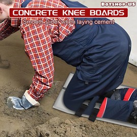 Gdrasuya10 30"x8" Concrete Knee Boards Stainless Steel Slider Knee Boards Kneeler Board Kneedboards Cement Knee Boards Pair Moving Sliders Tools with Board Straps (30"x8"/without kneepad)