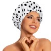 Reusable Shower Caps for Women Waterproof, Large Luxury Washable Elastic