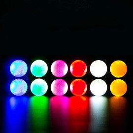 JIANGMU-Night Glow Golf Balls with LED! Great for both men and women to practice golf! Long glow balls with 8 minutes of lighting! Great as a gift! 6 Color Luminous Golf Balls to Make Golf More Fun!