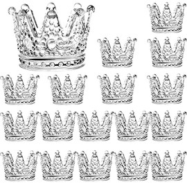 SOUJOY - Juego de 18 portavelas con Forma de Corona de Vidrio, Soporte de Vela votivo de Vidrio para Mesa de Comedor, Centro de Mesa, decoración del hogar, Pieza de Boda