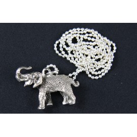Miniblings Elephant Chain Necklace 80 cm Elephant Chain Elephant Zoo Silver Plated Handmade Fashion Jewellery Ball Chain Silver Plated, Metal, No Gemstone