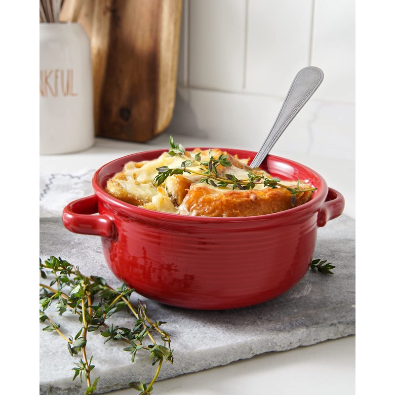 LE TAUCI Soup Bowls with Handles, Ceramic French Onion Soup