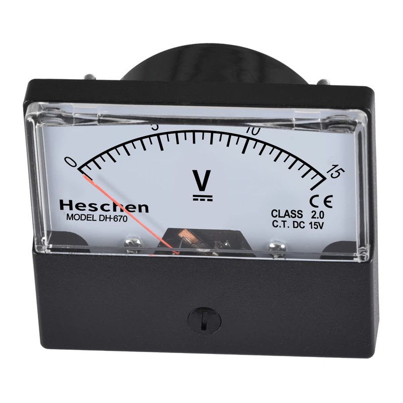 Heschen Rectangular Voltmeter Analogue Panel Volt Voltage Meter DH-670 DC0-15V