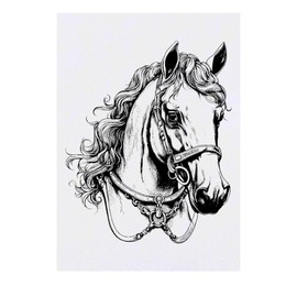 'horse' Temporary Tattoo - Water Resistant, Skin-Safe, Non-Toxic Transfer (TO00063535)