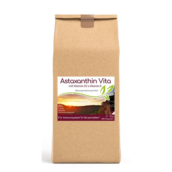 Cellavita – Astaxanthin mit Vitamin D+E – Nahrungsergänzungsmittel Vitamin D3