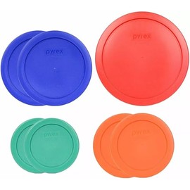 Pyrex Food Storage Plastic Replacement Lid Set (Red, Cobalt Blue, Orange, Green)