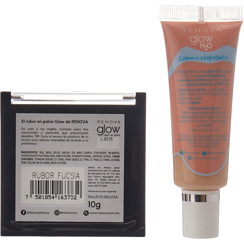 Renova Kit Rubor Fucsia & Maq Glow H2O Claro
