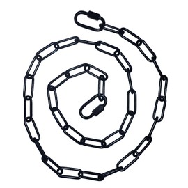 fKiZanthene Black Heavy Duty Metal Chain - 3.0MM Thick, 13MM Wide Links, 2 Detachable Clasps for Home Garden Shed Security, Hanging Lamps & Crafting Projects