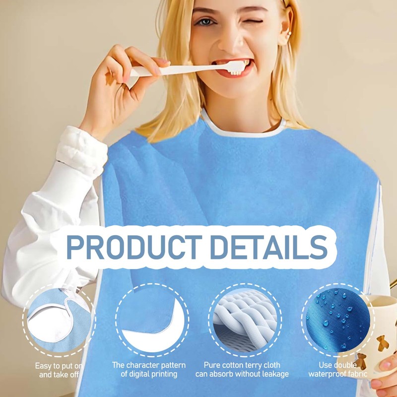 Celiodd Pack of 2 adult bibs, bib for adults, waterproof,