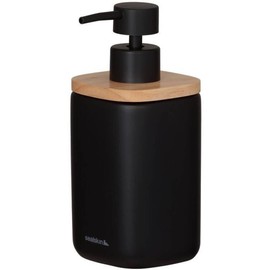 Sealskin Mind Soap Dispenser 200ml Cement Wood Detail Black