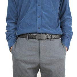 maikun Ratchet Belt for Men, Cinturones De Hombre 35mm Wide Automatic Buckle, Ostrich Grain Black, Size L