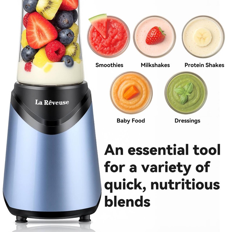 La Reveuse Smoothies Blender Personal Size 300 Watts with 18