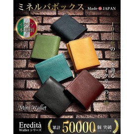 Eredita WL20 Mini Wallet, Compact Wallet, Made in Japan, Italian Leather, Men's, Women's, Genuine Leather, Minerva Box, Boasting 1000 Years of History, green