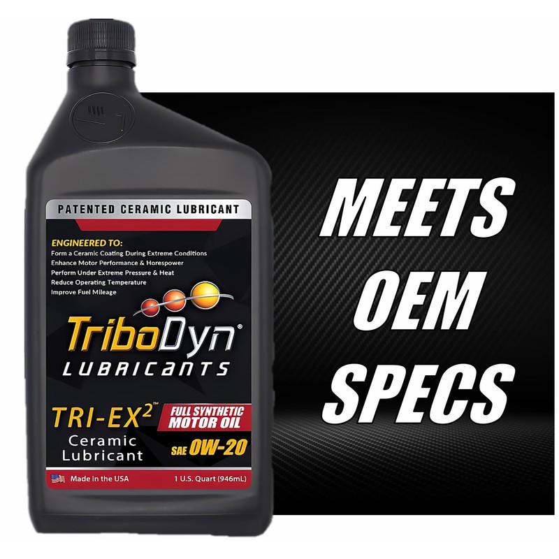 TriboDyn TRI-EX2 Synthetic Motor Oil with Ceramic Coating (0W-20, 1