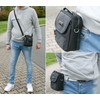 Bag Street International Small Black Shoulder Bag for Men with