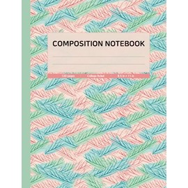 Composition Notebook College Ruled | Fir Needles illustration with Gum Leaf Spine Color