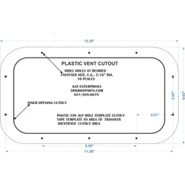 Kay Enterprises White Plastic Low Profile Roof Vent Air Flow Horse Trailer RV Camper w/ 2" Trim Ring NO Gasket