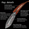 Feather Damascus Blade with Leather Sheath Vegetable Cutter Stainless Steel