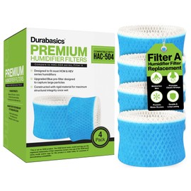 Durabasics 4 Pack of Premium Humidifier Filters Compatible with Honeywell Humidifier Filters HAC-504, HAC-504AW & Honeywell Filter A | Replacement for HCM 350 Filters & Cool Mist Humidifiers