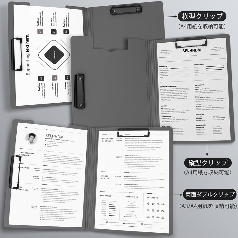 SFLHHDM Clipboard 360 Degree Foldable, Clip Holder, Bender A4 Folding,