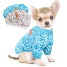 2 Pieces Dog Sweaters for Small Dogs Fall Winter Dog Clothes Male Fleece Puppy Sweaters Warm Thick Outfit Pet Small Dog Sweater for Boy Girl Dogs Teacup Yorkie Chihuahua,XXS