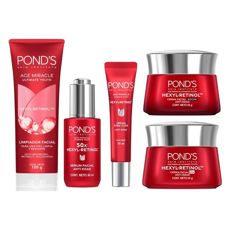 PONDS Age Miracle rutina completa de 5 pasos con HEXYL-RETINOL