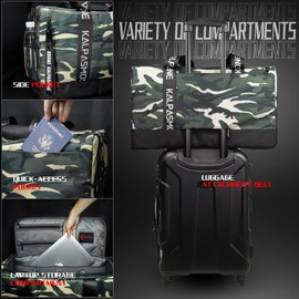 Krone Kalpasmos Sneaker Bag for Travel/Sneakerhead gift/Outdoor Sports Bag /, A Multi-functional Travel Duffel Bag with 3 Adjustable Dividers, & Shoulder Strap-Green Camo