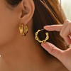 Kyazeo Gold Twisted Hoop Earrings for Women 18K Gold Plated