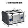 KitchMix Toaster 4 Slice, Bagel Stainless Toaster with LCD Timer,
