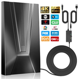Upgraded TV Antenna for Smart TV, 420 Miles Range Amplified HDTV Digital Antenna for TV and All Older TVs, Indoor Outdoor Amplified TV Antenna - Support 4K 1080P, Signal Booster/32ft Coax Cable
