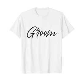 Groom Matching Bride & Groom Wedding Getting Ready White T-Shirt