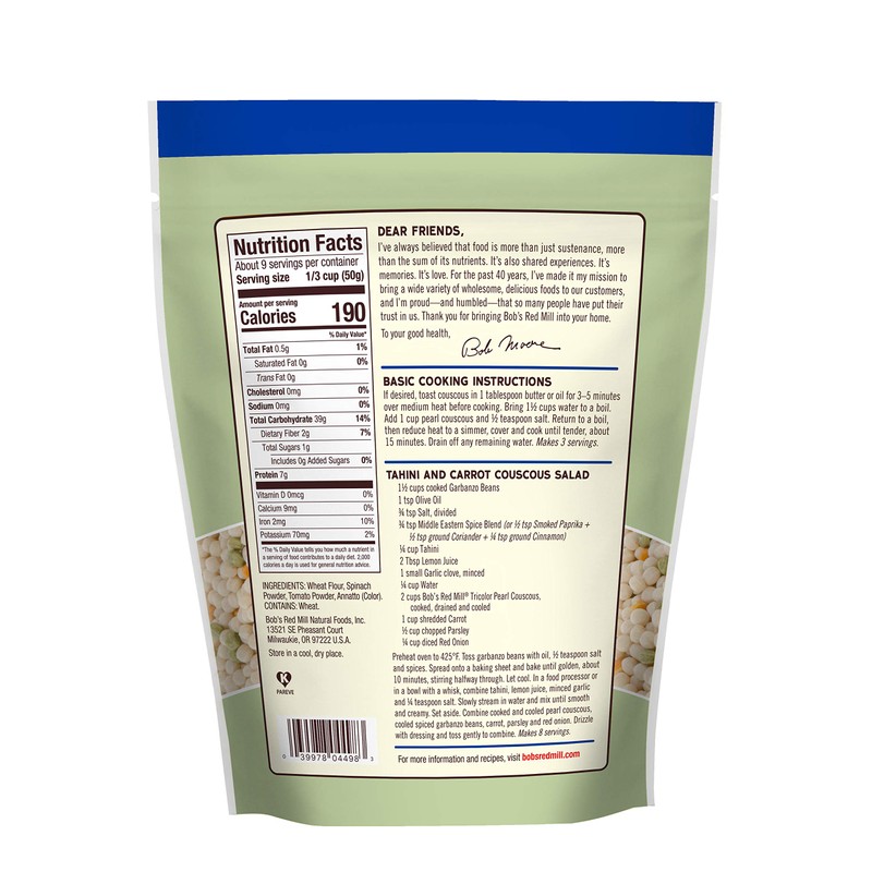 Bob's Red Mill Tri-Color Pearl Couscous, Quick Cooking - 1