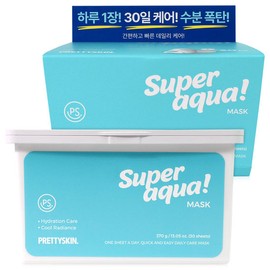 Pretty Skin Super Aqua Mask Pack 30 Sheets: Moisture, Soothing, and Hydrating Bomb - Large Capacity / 프리티스킨 슈퍼 아쿠아 마스크팩 30매 수분 진정 보습 폭탄 대용량