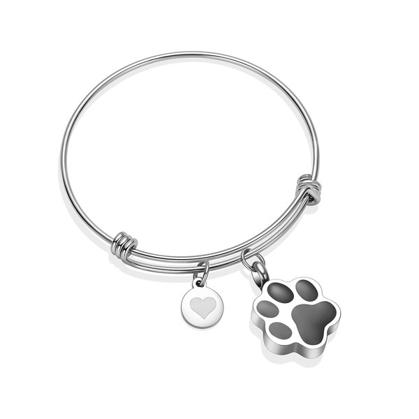 Cremation Urn Bracelet for Ashes, Heart Shaped Stainless Steel Memorial