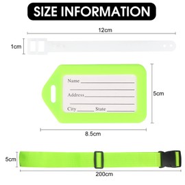 2PCS Luggage Straps and 2pcs Luggage Tags Adjustable Travel Luggage Belts Packaging Bag Buckle Belt Multi-colours Straps choices for suitcase, bag, boxes(Green)