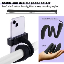 GMHLLES Pram Phone Holder, Phone Holder for Pram, Pram Phone Holder for Baby to Watch,Safe Stable and Adjustable,Suitable for Strollers Treadmills Cars Fitness Home Work Travel (Black)