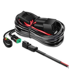 Nilight - 10017W 16AWG DT Connector Wiring Harness Kit LED Light Bar 12V On Off Switch Power Relay Blade Fuse for Off Road Lights LED Work Light-ONE Lead