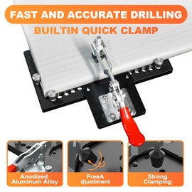 Metal Concealed Hinge Jig with Quick Clamp and Dust Vacuum Adapter,35mm Cabinet Hinge Hole, Aluminum Tool for Woodworking, Mounting Tool