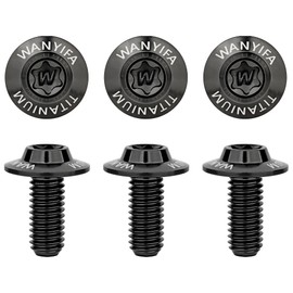 Wanyifa Titanium Bolt M5 M6x10 12 15 20 25 30 35mm Torx Dished Screws for Locomotive Motorcycle Shell Modification Repair Pack of 6 (Black, M6x15mm)