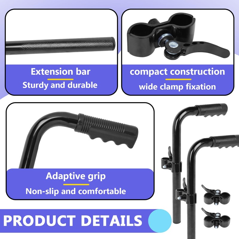 2PCS Wheelchair Handle Extenders for Wheelchair, Rallator & Stroller