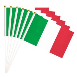 25 Pack Italy Small Flag, Hand Held Italian Stick Flag National Country Flag, Party Decorations, Supplies For Parades, Festival Events, International Festival, Celebration (Italy)