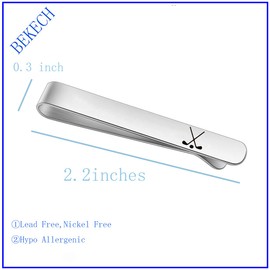 BEKECH Ice Hockey Lovers Gift Hockey Tie Clip Gift for Men Engagement Gift Hockey Father Gift Hockey Man Tie Clip Gift(silver)