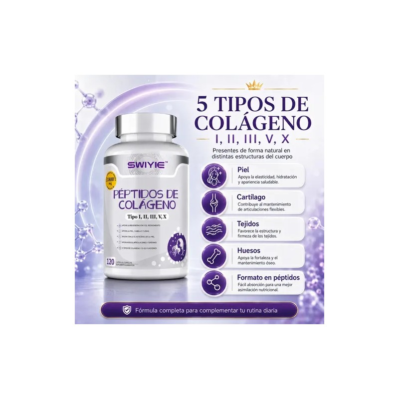 Péptidos Colágeno Hidrolizado 120 Caps 1800mg