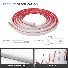 Art3d 10Ft Flexible Trim Caulk Strip, Peel and Stick Trim for Molding, Tile Edge, Ceiling, Wall Corner in White