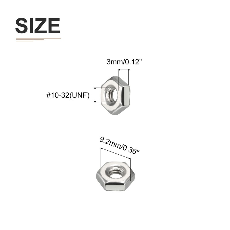 DTGN #10-32(UNF) Hex Nuts - 50Pack - Good for Home
