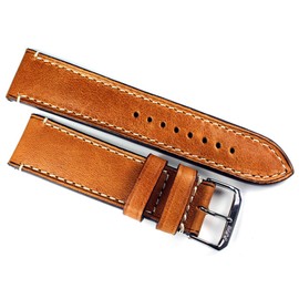 RIOS1931 24mm Vintage Handmade in Germany Leather Watchstrap Military Tan