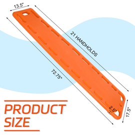 Jenaai Jenaai 72.83 x 17.72 x 2.5 Inch Spine Board Stretcher with Backboard Straps, Backboard Immobilization Portable Spine Stretcher Plastics Spine Boards Lightweight Base Board (Orange)