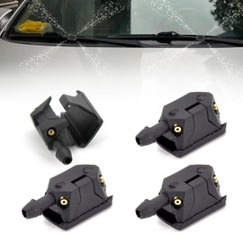 Car Windshield Wiper Nozzles,Adjustable Front Windshield Washer Nozzles,Car Wiper Nozzle,4 Hole Window Washer Nozzles Fit for 8mm 9mm Wiper Arm,Universal Vehicle Accessories (2, Black)
