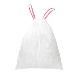 WAIKAS 13 Gallon Trash Bags Drawstring, Pack of 28 Garbage Bags for Kitchen and Home Use, 63x70cm Size, 12g/pcs, Unscented, White